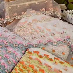 Spring quality bow mesh embroidery lace diy handmade baby clothes decoration accessories