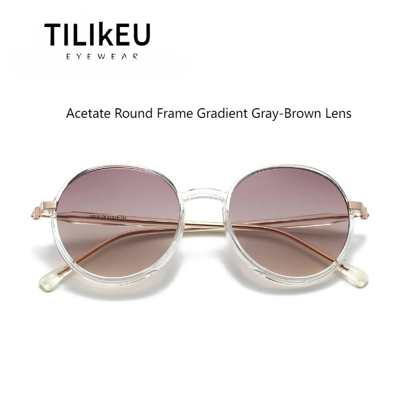 

Fashion Gradient Polarized Sunglasses For Women Original Designer Round Frame Comfort Literary Polarized Shades Driving Travel
