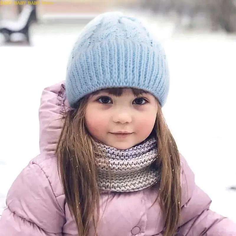 

Q81A Baby Knitted Hat Autumn Winter Warm Kids Beanie Bonnet for 2-6Year Old Child