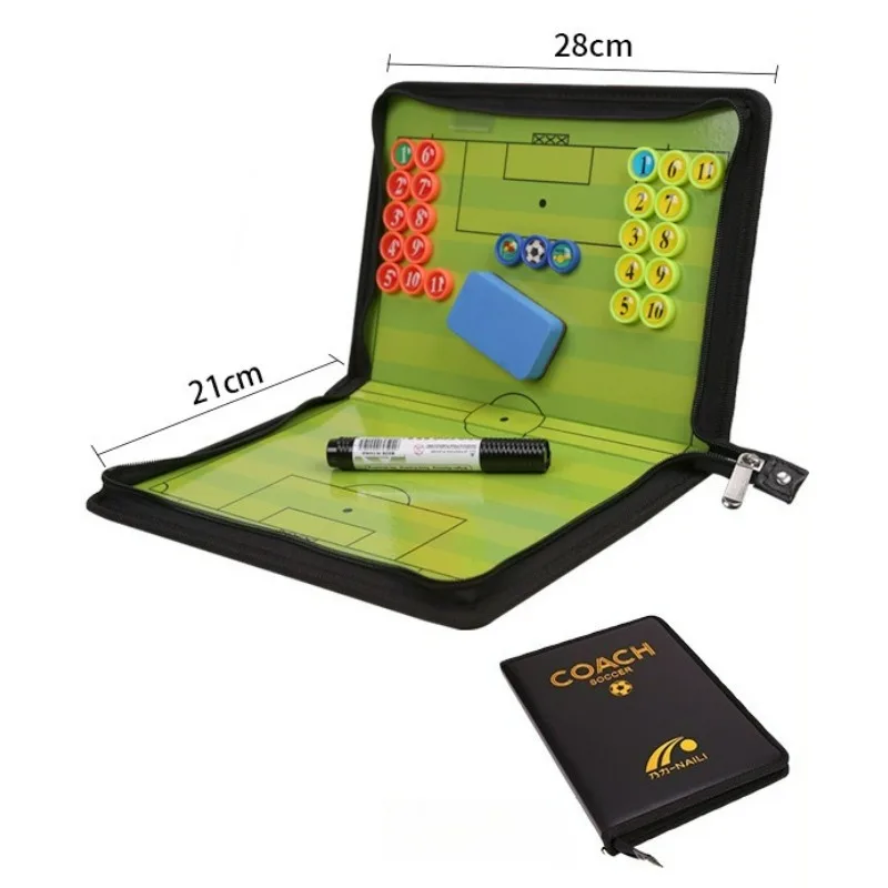 لوحة تكتيك مغناطيسية قابلة للطي، مجلد تكتيكات مدرب كرة القدم مع مؤقت، بطاقات الحكم، مدربي كرة القدم، حافظة للمدربين #4
