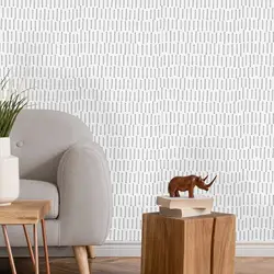 Black and White Sticks Wallpaper ,Modern Design Non-Woven Wall Paper ,Peel and Stick Wall Papers Roll On White Background