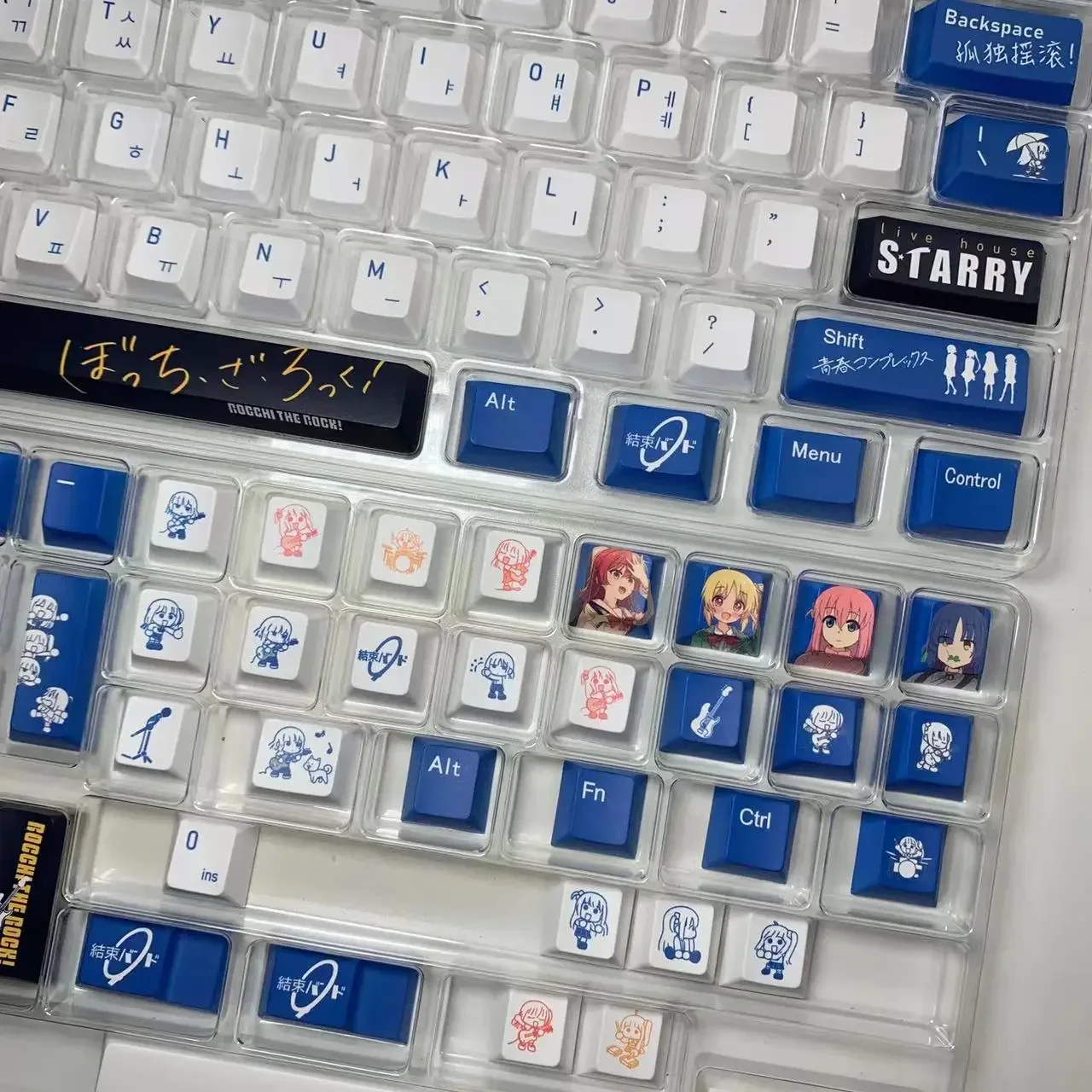 Korean Keycaps 138 Keys Hitori Gotoh Anime Keycap PBT Dye Subbed Cartoon Key Caps BOCCHI THE ROCK Backlit Keycap For ANSI Layout