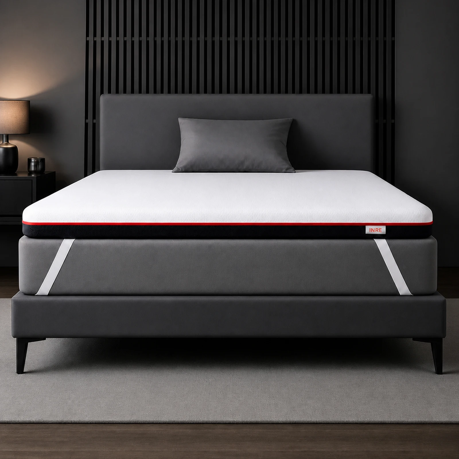 Inre 10cm Memory Foam Mattress Topper High-Density Viscoelastic Foam Mattress Pad Double Sided Comfortable Breathable Hypoallergenic Washable Cover