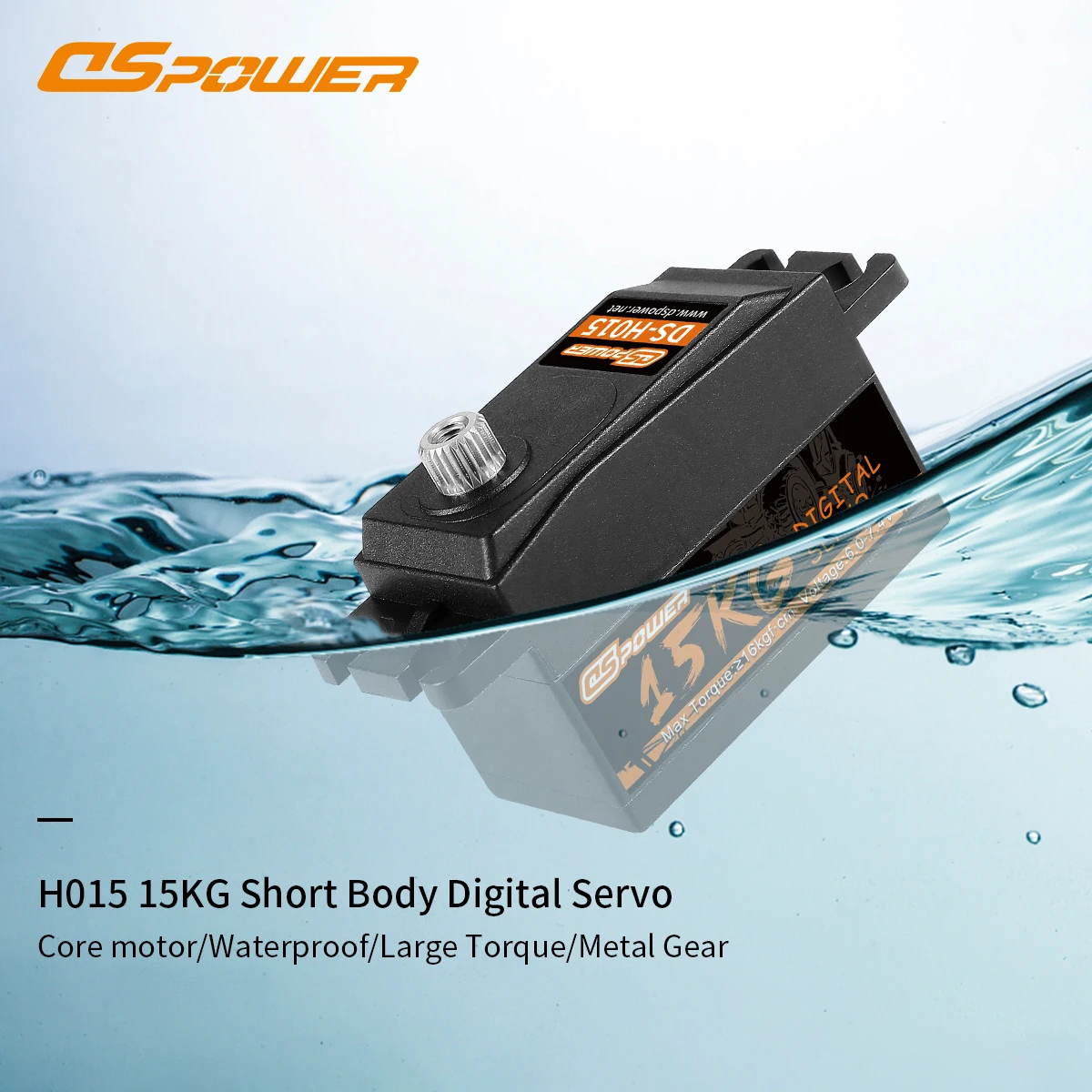 DSpower 15KG High Troque Metal Gear Digital Servo Low Profile 180/300 Degree for 1/8 1/10 RC Helicopter Aircraft Car Axial arrma
