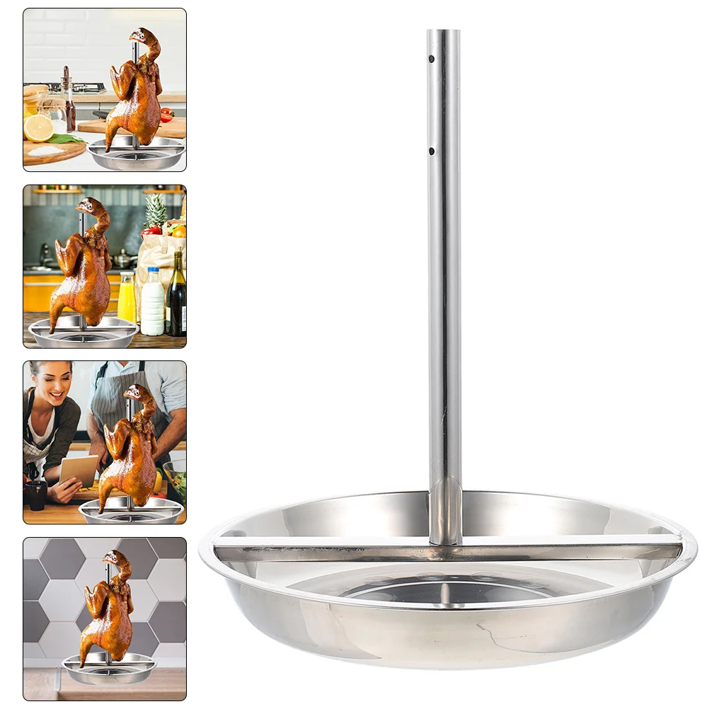 

Vertical Chicken Roaster Rack Stainless Steel Grill Tool For Roasting Chicken Turkey Duck Outdoor Camping Bbq Kitchen