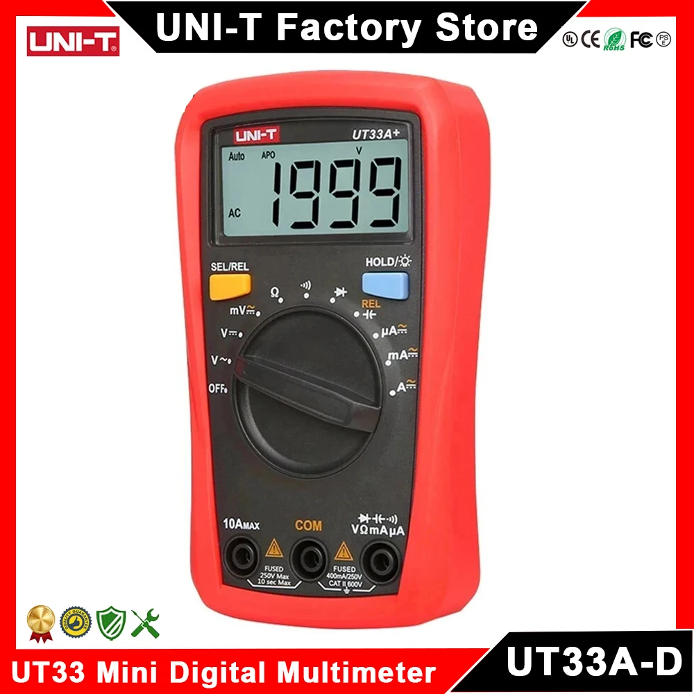 UNI-T UT33A UT33B UT33C UT33D Plus Карманный мультиметр Цифровой Амперметр Вольтметр профессиональный измеритель сопротивления мультиметр