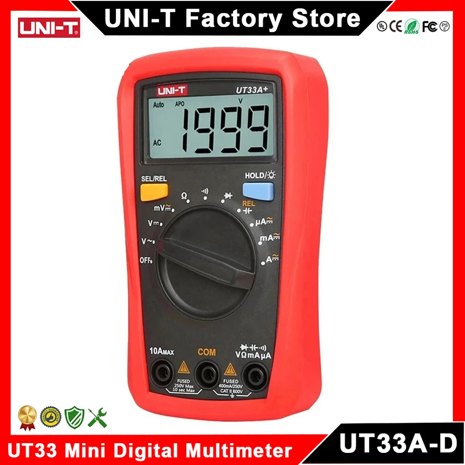 UNI-T UT33A UT33B UT33C UT33D Plus Pocket Multimeter Digital