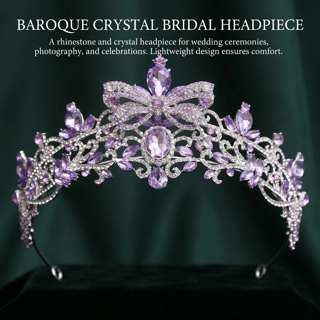 Women Accessories Gift - Sparkling Tiaras Baroque Butterfly Design for