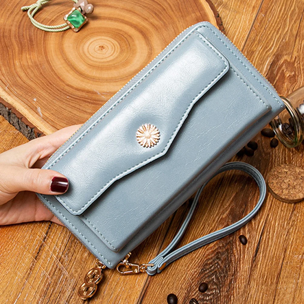 

1Pcs Ladies Long Change Purse Wallet Portable Coin Bag Multifunction Storage Large Capacity Wrist Band for Travel