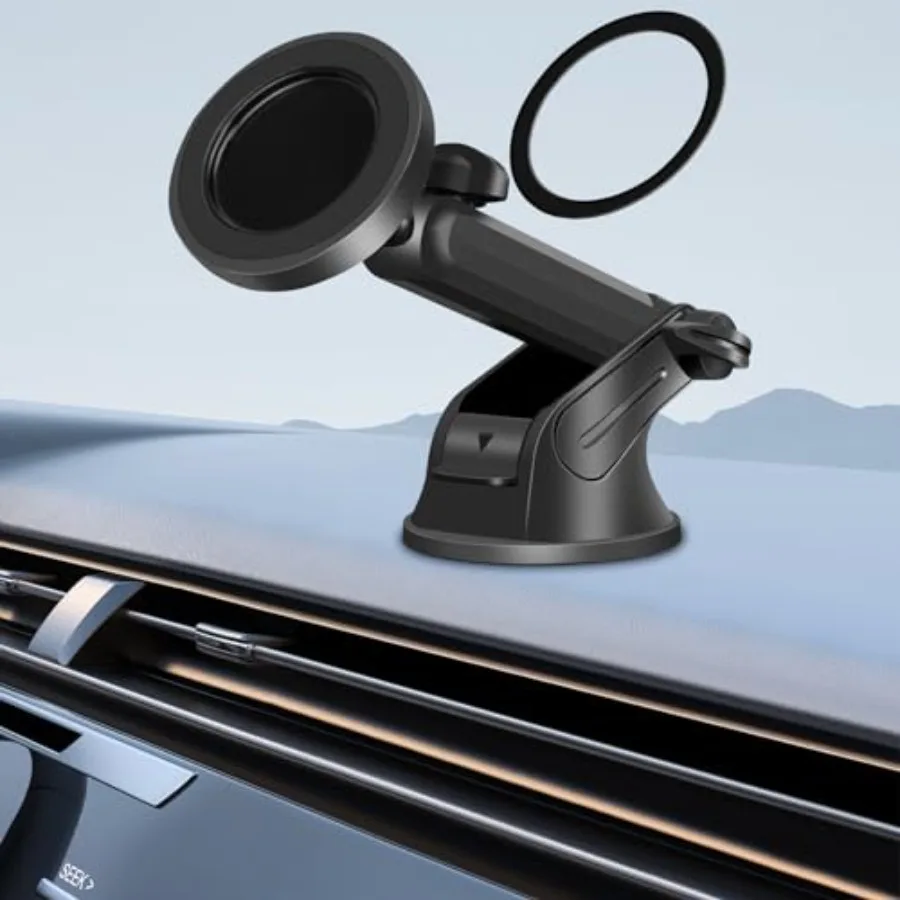 

Магнитный автомобильный держатель для мобильного телефона с регулируемой телескопической ручкой и присоской для приборной панели или лобового стекла Идеально подходит для