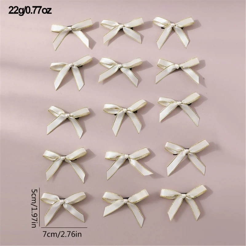 15Pcs Mini Bowknot Hair Clips for Women Girls Small Bow Hair Clips Solid Color Hair Ribbon Clip Accessory