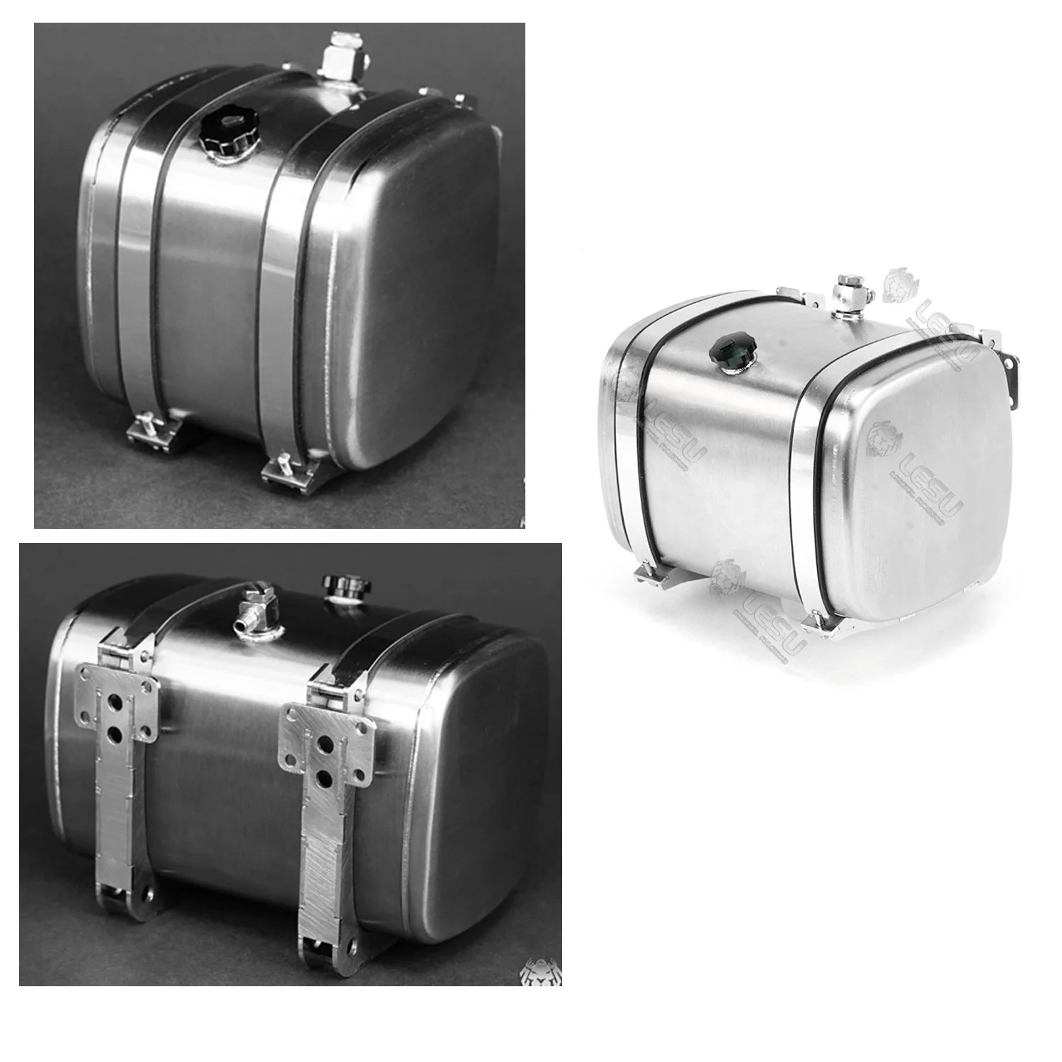 Lesu 1Pc Metal Hydraulic Oil Tanks Stainless Steel Welding For 1/14 RC Dump Trucks Tractors