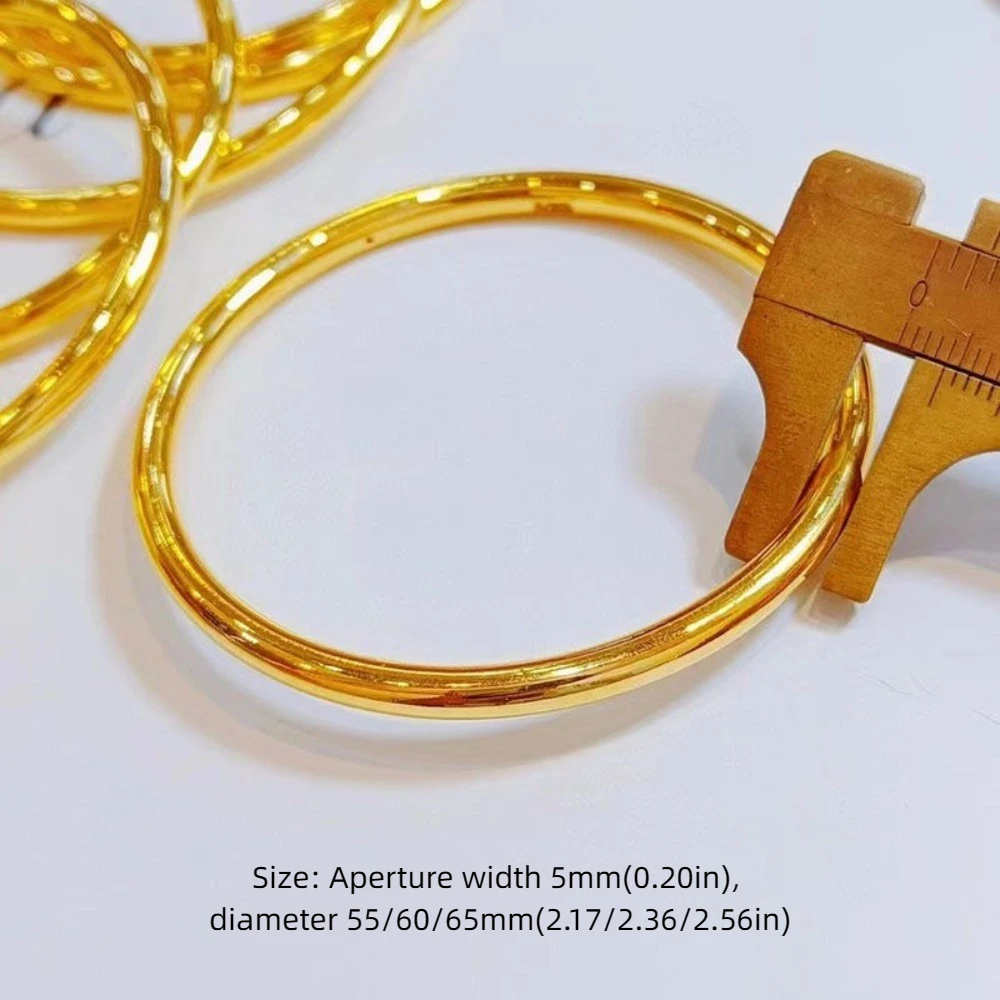 Pulsera sólida de moda, brazalete de Color dorado de acero inoxidable, pulseras simples que no destiñen para mujer