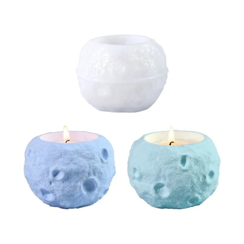 Moon Candlestick Mold Silicone Holder Mould Easy to Demold Aromatherapys Container Moulds Home Ornament Mould