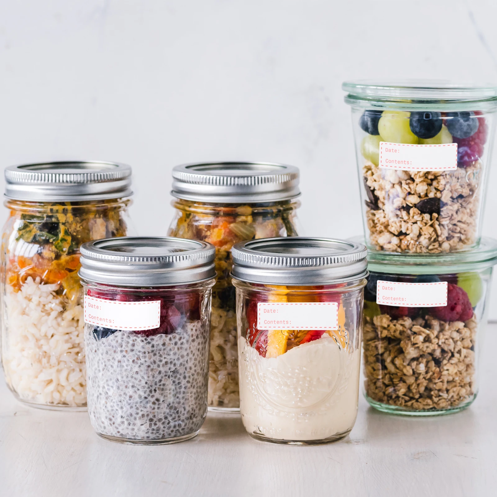 

Kitchen Label Stickers Removable Food Date Labels for Daily Meals Glass Plastic Containers Freshness Identification