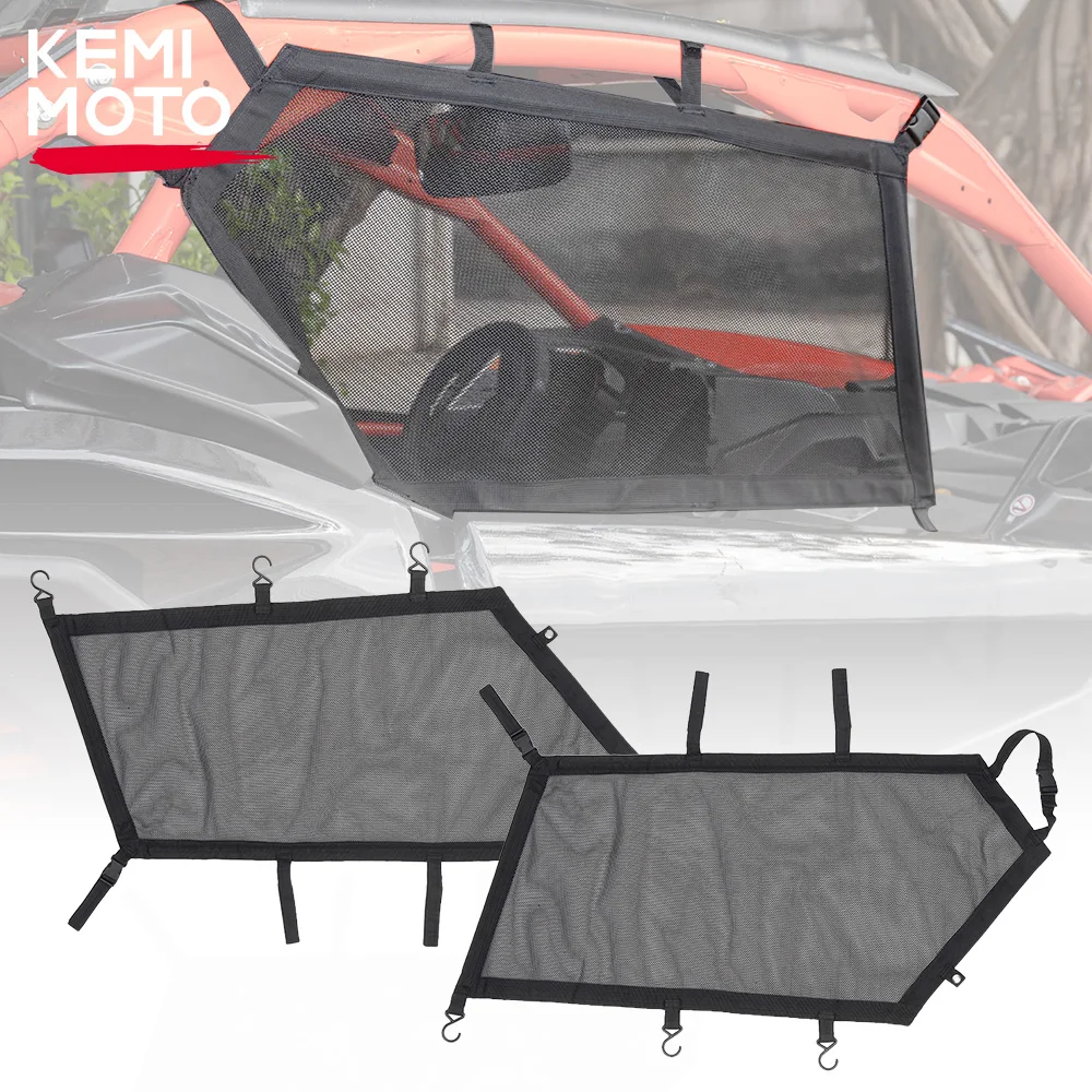 

Left Right Window Nets KEMIMOTO UTV Safety Protective Net for Can-Am Maverick X3 RR R 4x4 XRC XMR Turbo DPS 2017-2024