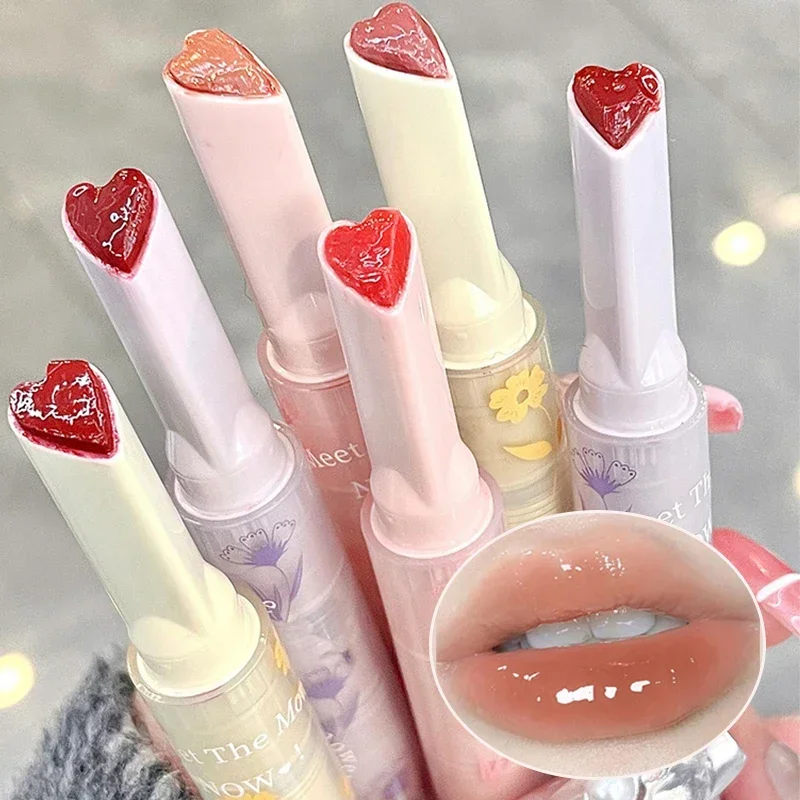 

Heallor Jelly Lip Glaze Flower Mirror Water Lipstick Heart-shaped Lip Gloss Moisturising Lipstick Pen Waterproof Non-stick Cup K