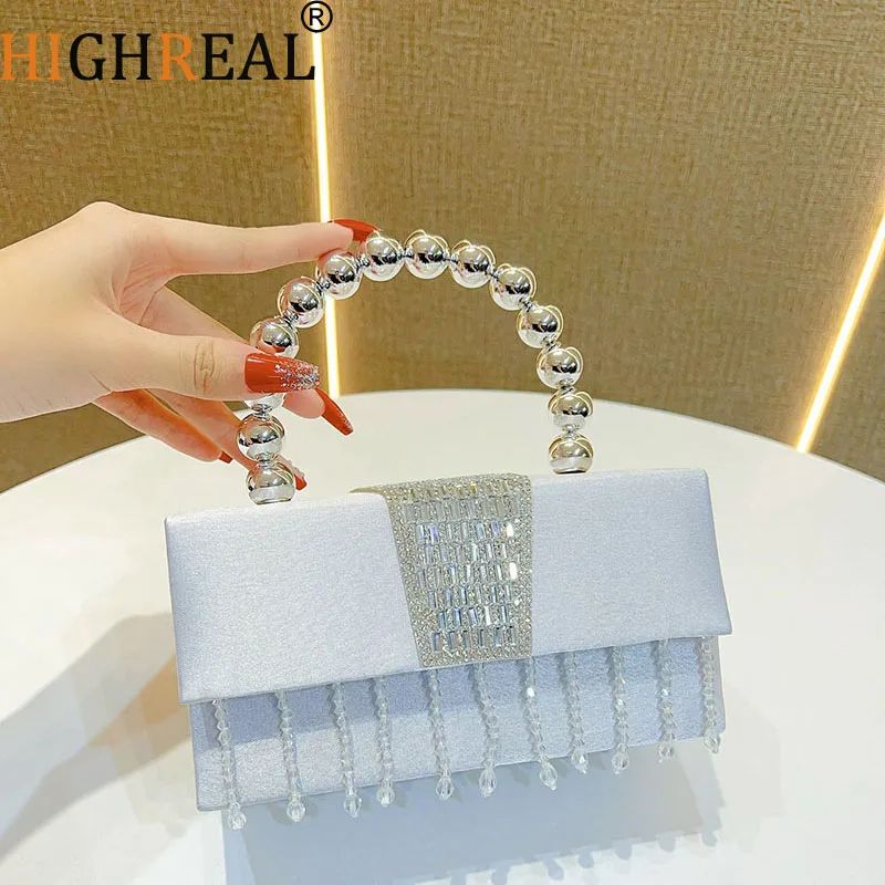 

Luxury Women'S Bridal Wedding Purse Party Prom Rhinestone Pearl Woven Crossbody Bag Fashion Evening Bags