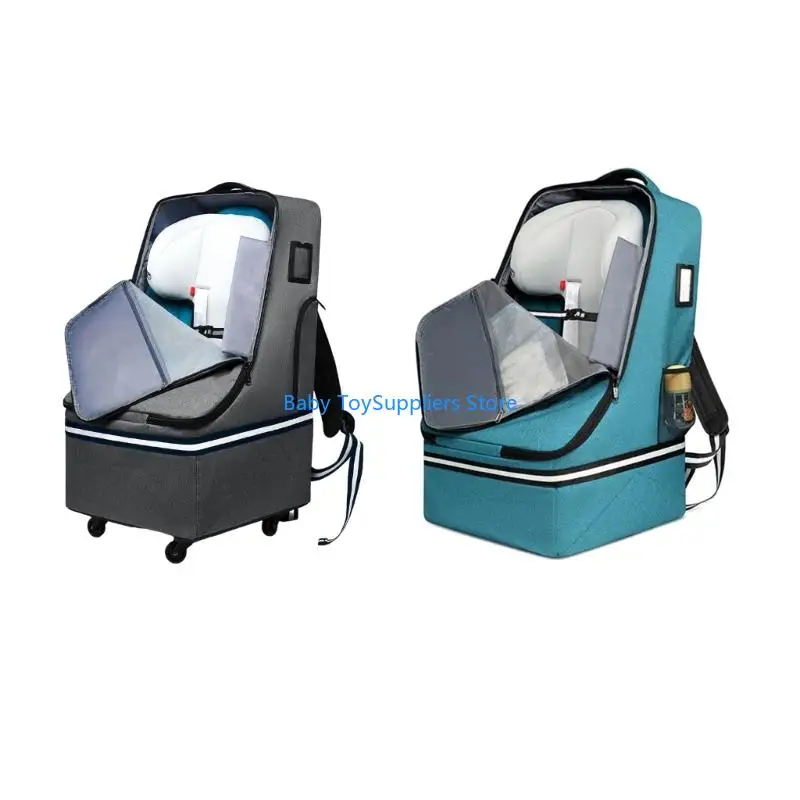 

R1WF Rotatable Wheelbase Car Storage Bag Reinforced Fabric With Meshes Pocket For Travel Accessories