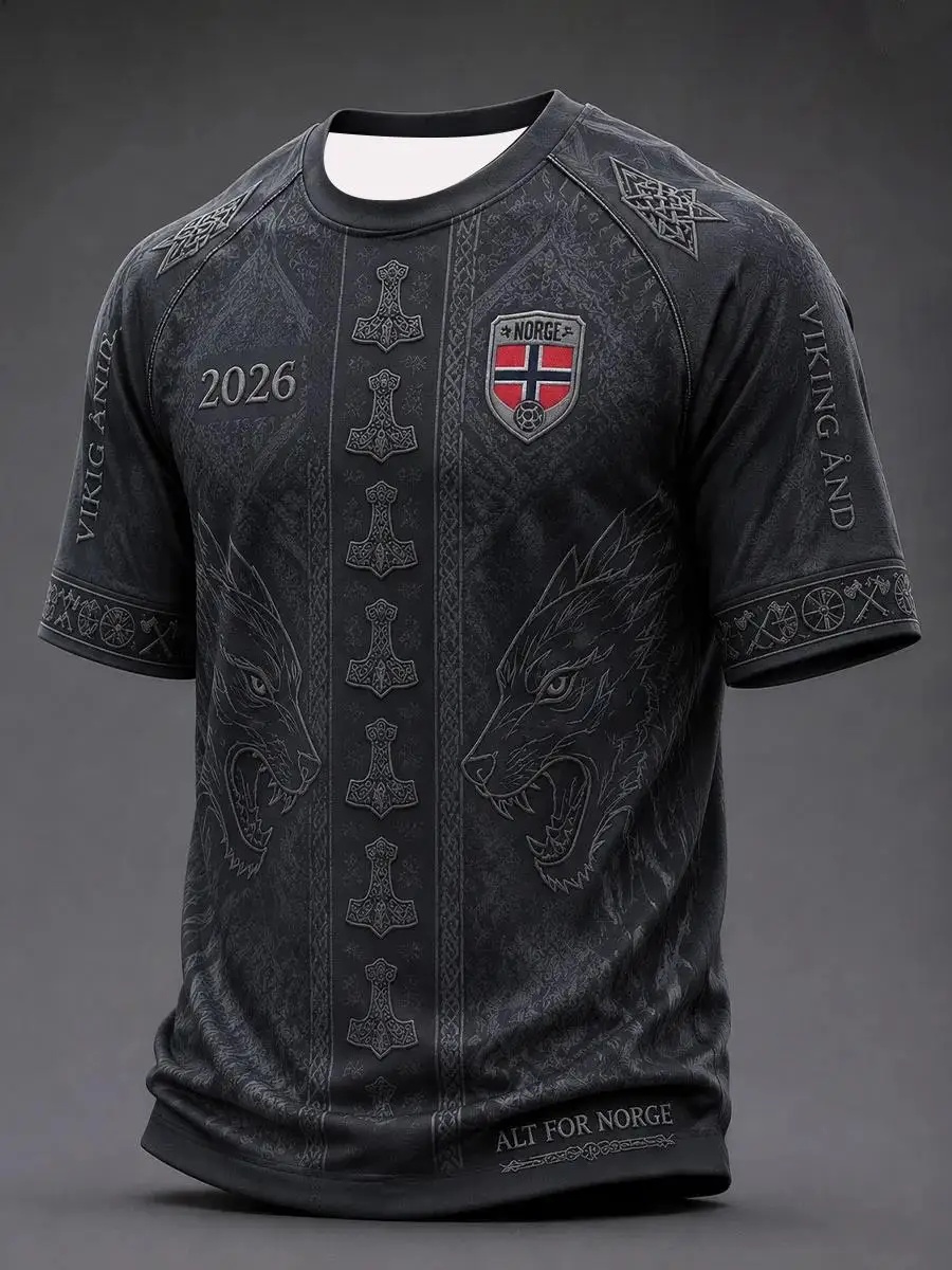 2027 Edition Norwegian Football Training T-Shirt-3D Digital Printing - Comfortable and Breathable - Family-Personalized Clothing