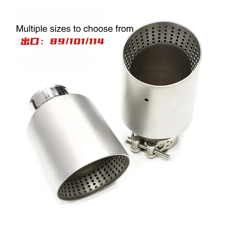 Universal Stainless Steel Frosted Mesh Exhaust Muffler Tip Compatible with VW Golf GTI 2015-2023 Easy Installation
