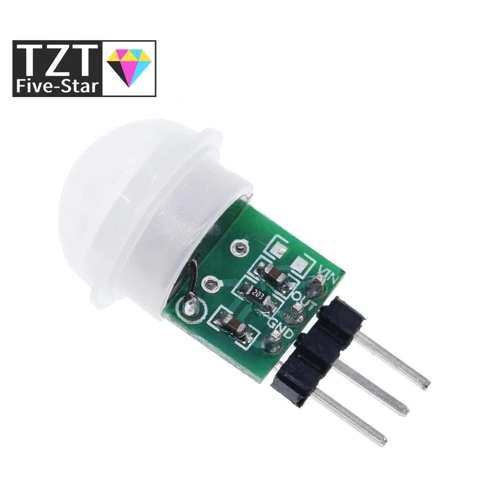 TZT Mini IR Pyroelectric Infrared PIR Motion Human Sensor Automatic Detector Module AM312 Sensor DC 2.7 to 12V