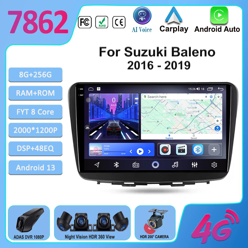 

Car Android For Suzuki Baleno 2016 2017 2018 2019 Car Multimedia Radio Video Player GPS Screen Support Raer Camera Carplay WIFI