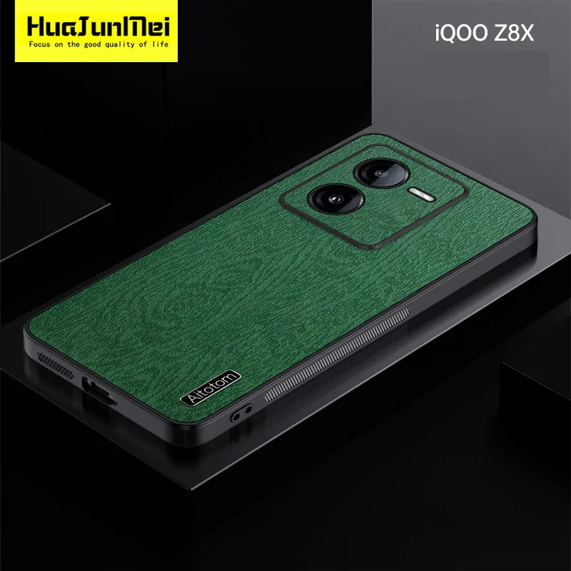 Luxury For IQOO Z8X Z8 Z7 X Z7 Z6 T2X 11 Pro 10 9 8 7 Neo 8 7 6 5S 3   ​Phone Case Screen Tree Texture Business Lens Back Cover