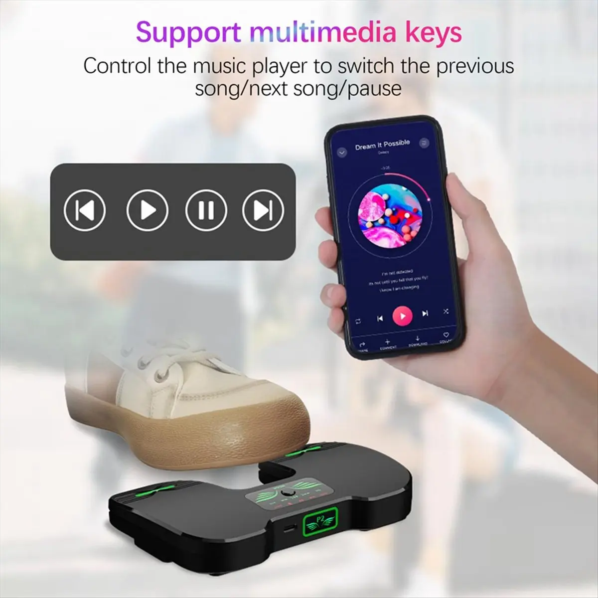 【AA85】 Wireless Page Turner Pedal Portable Music Page Turner for Tablets Smartphones BT Foot Page Turner Rechargeable