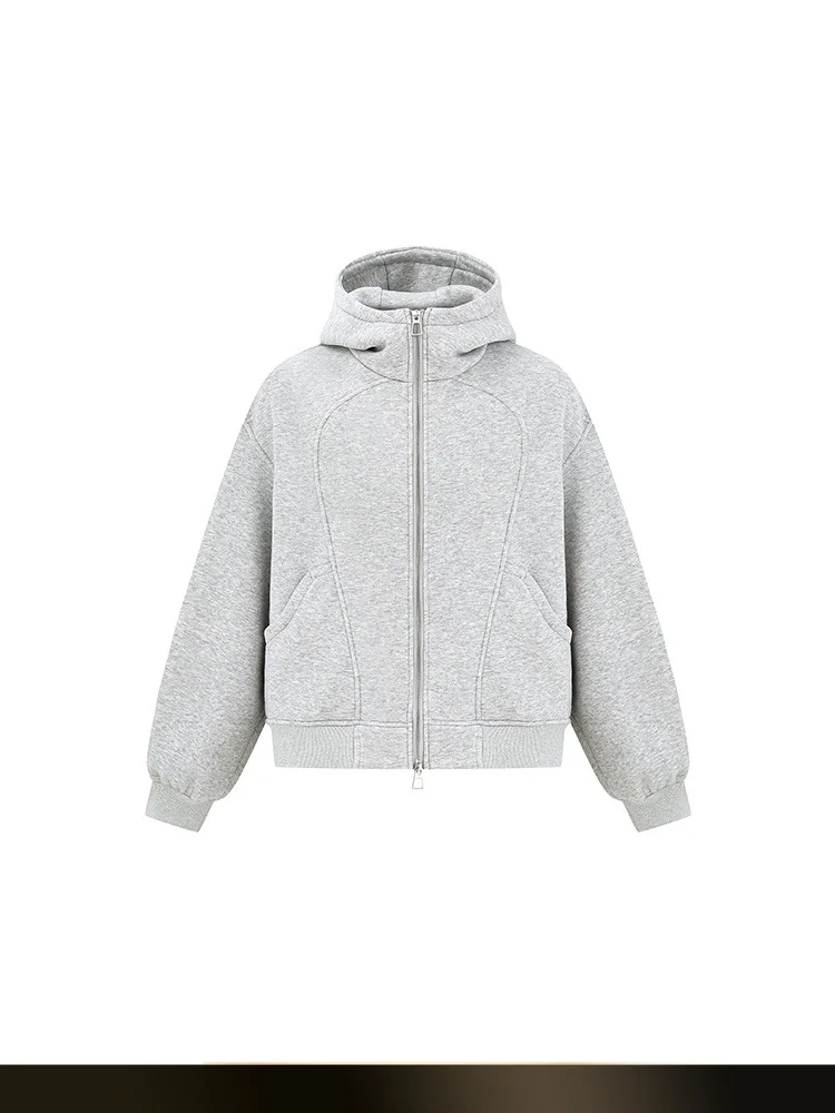 

NTED American Retro Color Deconstructed Patchwork Hoodie Sweatirt Casual Versatile ort Cardigan Jaet for Couples