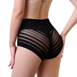 Hohe Taille Slips Frauen Nahtlose Höschen Transparente Hohe Elastische Höschen Bauch-steuer Shapewear Glänzende Unterwäsche Sexy Dessous