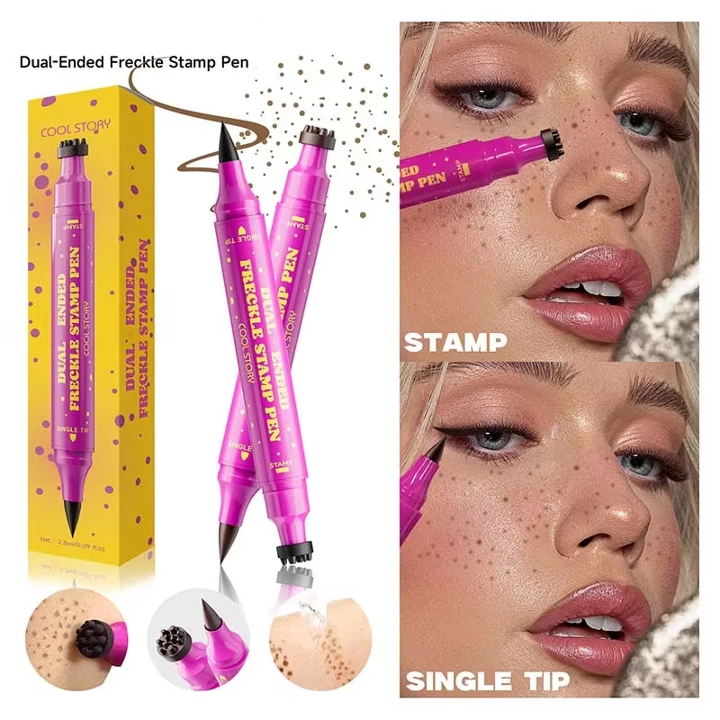 3-IN-1 Eyeliner Double-end Freckles Pen All-in-One Natural Waterproof Lasting Seal Spot Pen Natural Simulation Freckle Makeup