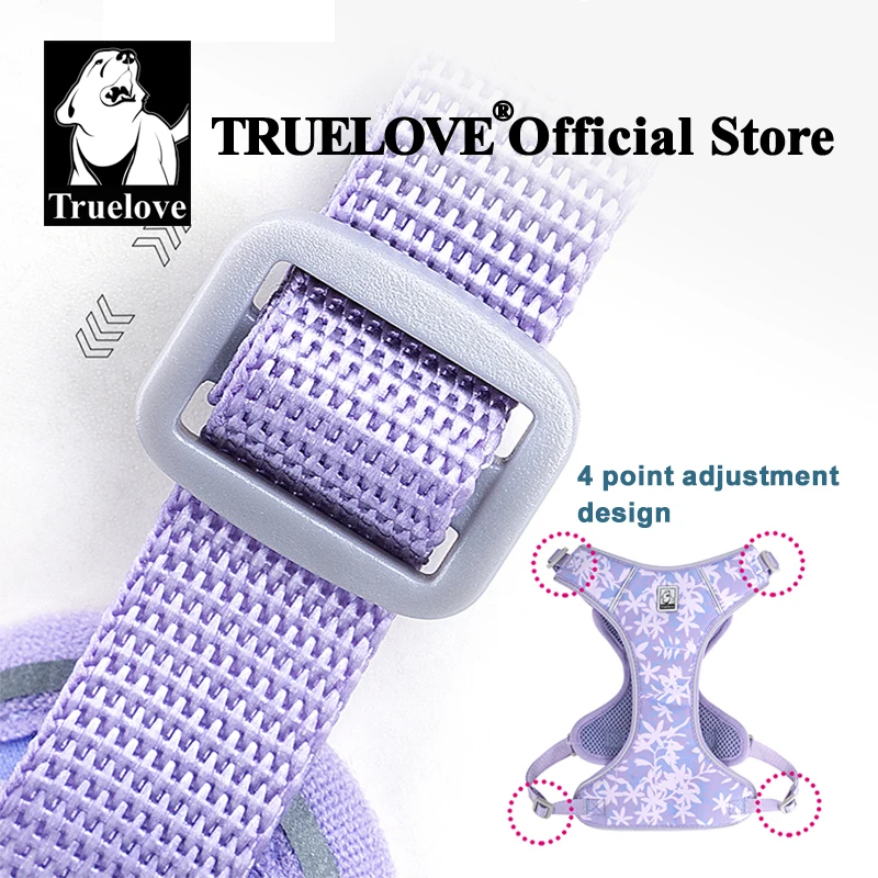 TRUELOVE Pet Pet Harness and Leash Set Lightweight Adjustable Quick-Release and Durable for Small Dogs and Cats TLH2918