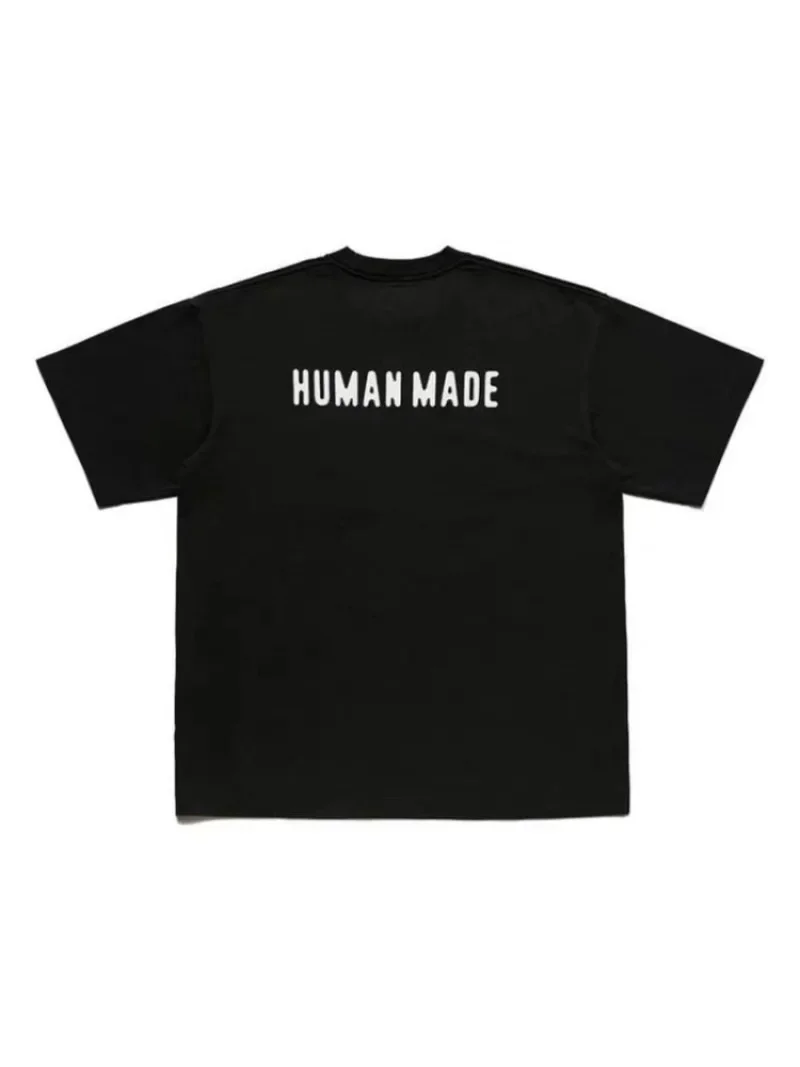 Human Made Style 25SS Pocket Heart Back Logo Slub Cotton T-Shirt, Casual Tee for Unisex