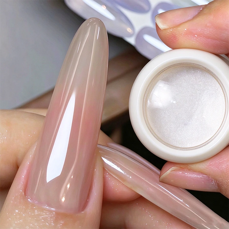 1 Box High Gloss Plating Aurora Nail Powder with Brush Transparent Chrome Pigment, New Nail Mirror Bright Plating Chrome Powder