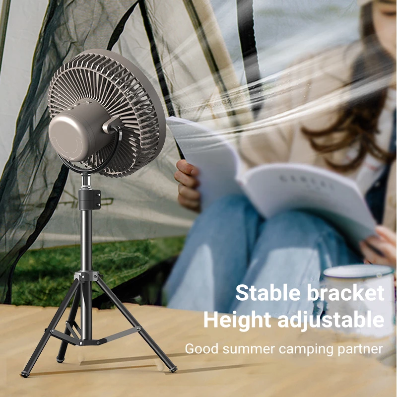 야외 휴대용 캠핑 천장 선풍기 삼각대 스탠드, 공기 냉각 선풍기, 4000mAh 배터리, USB 충전식 테이블 바닥 가정용 전기 선풍기