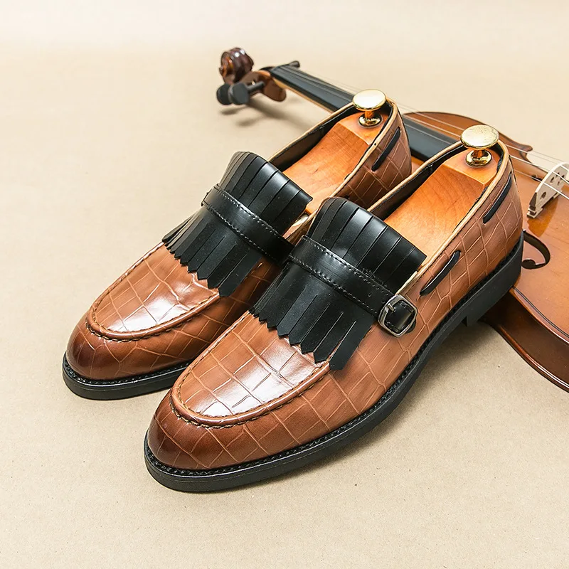 

Men's shoes, large-sized casual leather shoes, fashionable British-style ankle shoes, Korean-style trendy loafers