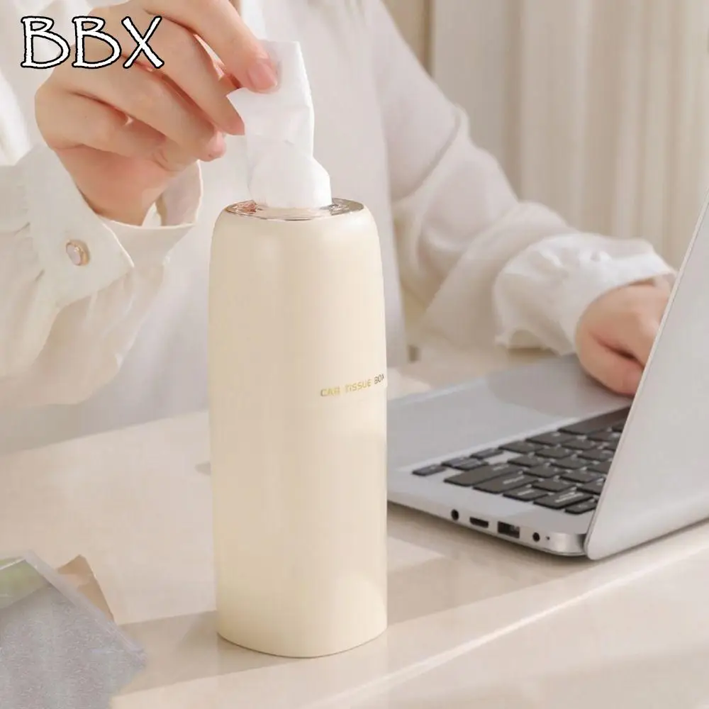 

Refillable Car Tissues Cylinder Tissue Dispenser Space-saving Round Tube Tissue Container Cup Holder Luxury Compact Tissues Box