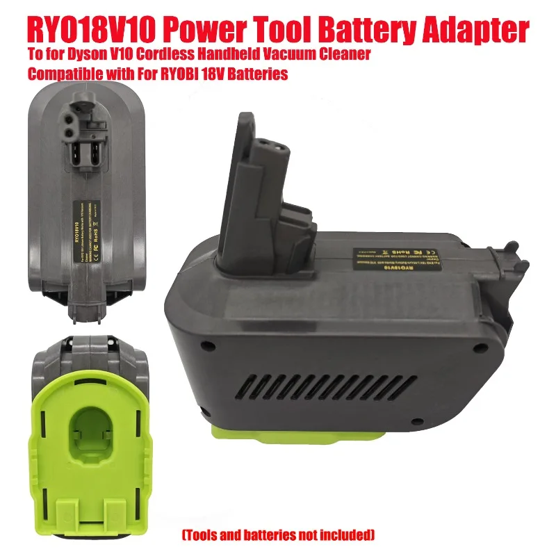 To for Dyson V10 Cordless Handheld Vacuum Cleaner Compatible with For RYOBI 18V Batteries RYO18V10 Power Tool Battery Adapter