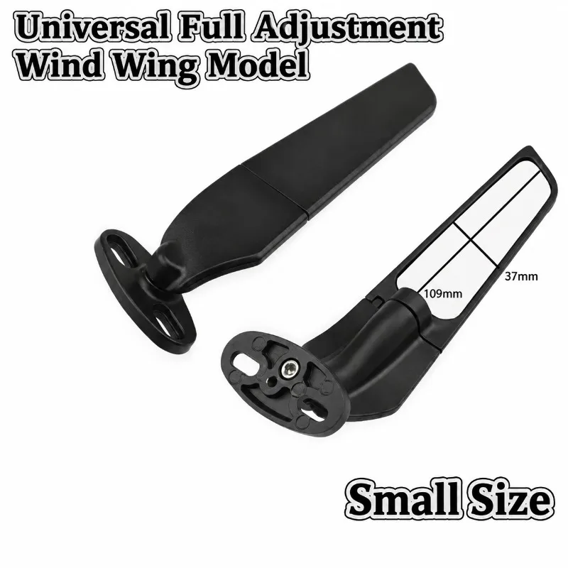 For Kawasaki Yamaha Motorbike Wind‑Blade Winglet Rear‑View Mirror Large‑Panel Reflector Aftermarket Mod Fitting Robust