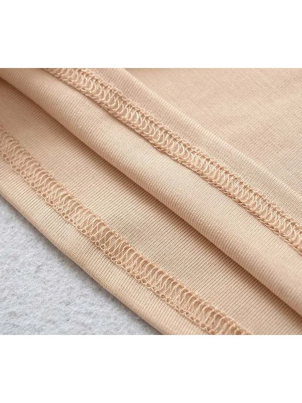 Sexy Short Sleeveless T-Shirt Long Sleeve Loose Fit Casual High Waist Pure Color Bell Sleeve Women's Autumn Fashion Streetwear