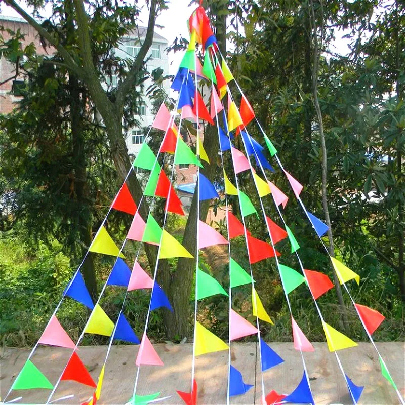 (15X24cm) 50 meters Wedding Festival Triangles Flag Holiday Bunting Decor Party Birthday Garland Wedding Home Decoration Pennant