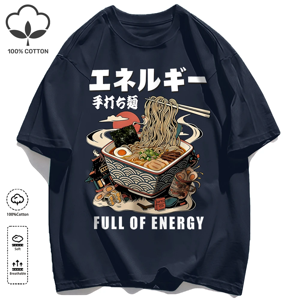 Hot Hand Beating Lamian Noodlest Shirt Herren Casual O-Ausschnitt Retro Kurzarm Baumwolle Sommerkleidung Unisex Mode Lockeres T-Shirt