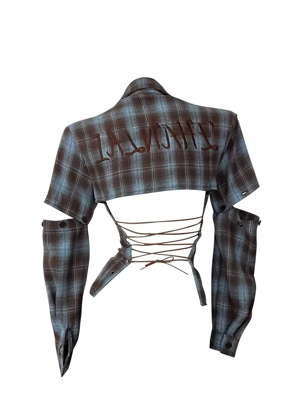 アメリカン スレ スパイシー ガール バル チェック柄 irt 夏デザイン スリムフィット 取り外し可能な Sve カバー トップ 若い女性向け 8-24