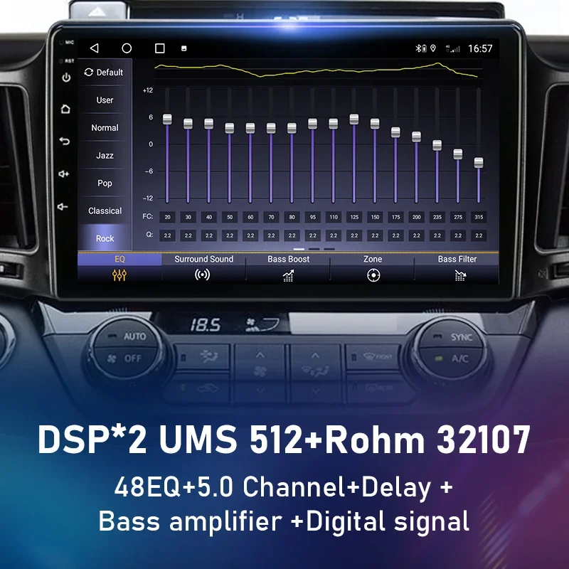 Autoradio Android Auto Carplay, Stéréo, Lecteur DSP, 2 Din, Limitation, Toyota RAV4, XA40, 2013, 2014, 2015, 2016, 2017, 2018