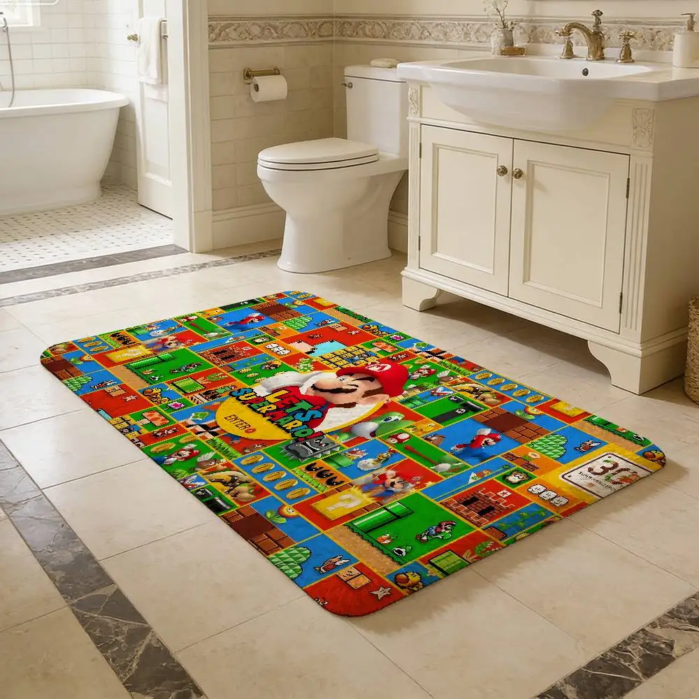 Game Super M-Marios Floor Mat Nordic Style Home Doormat Bathroom-Toilet Mats Bedroom Hotel Decor Mat