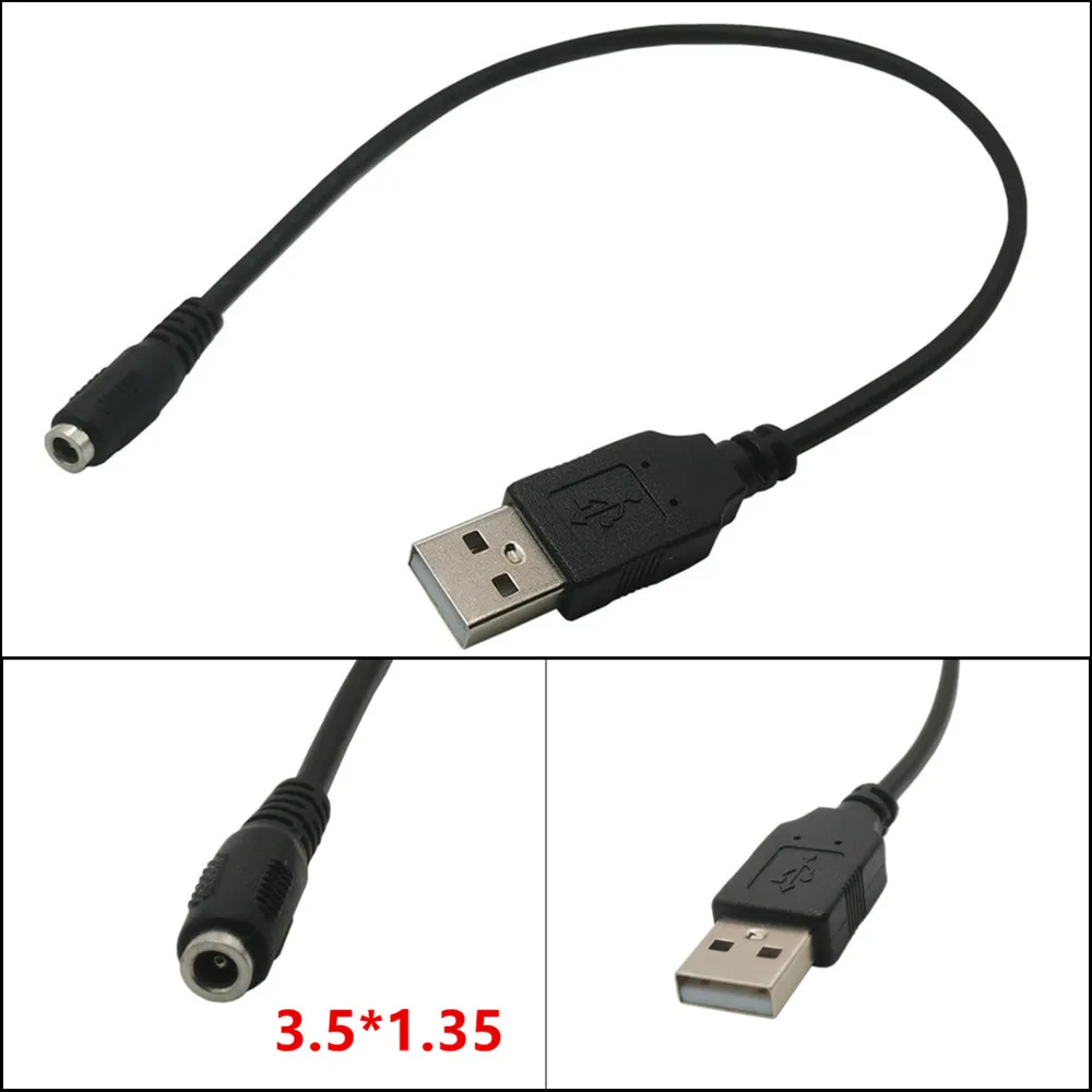 0.25M Port USB do 3.5 * 1.35 mm żeńskie wewnętrzne gniazdo DC Barrel Złącze kabla zasilającego 5V 2A do małych urządzeń elektronicznych Akcesoria