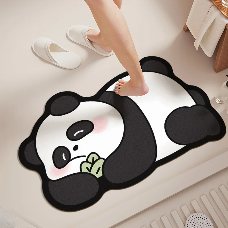 

VIKAMAAbsorbent floor mat, bathroom floor mat, bathroom rug, carpet, shower outdoor doormat, cute cartoon panda home decoration