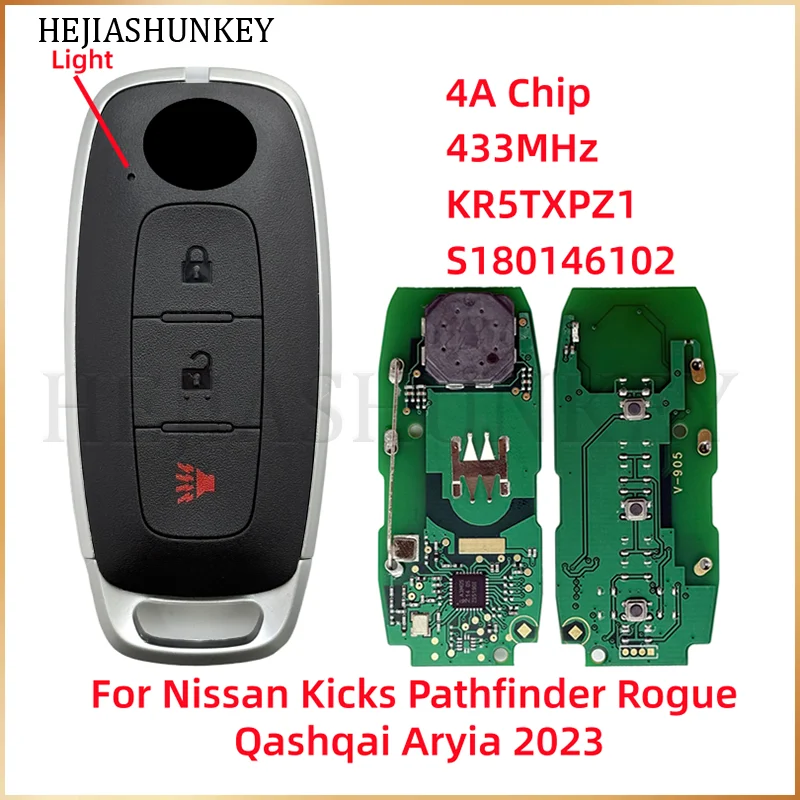 

S180146102 KR5TXPZ1 285E3-5MR1B 3 Button Smart Key 433MHz 4A NCF29A1M Chip For Nissan Rogue Pathfinder Kicks Qashqai 2022-2023