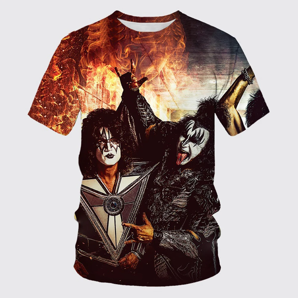 Rock Kiss Band T-Shirts 3D Print Men\'s Woman Short Sleeve T Shirt Hip-hop Streetwear Oversized Harajuku Tops Tees Men Clothing